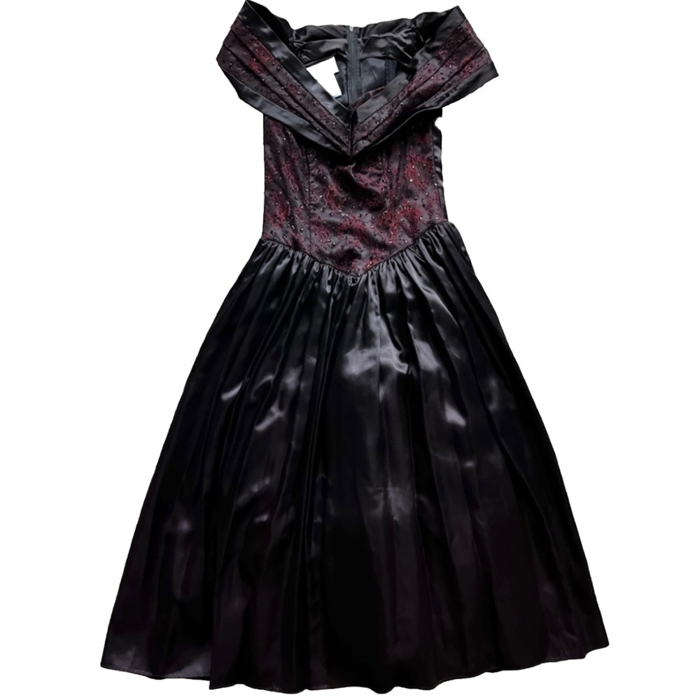 GUNNE SAX VINTAGE MIDI DRESS SIZE 9 VICTORIAN GOTH WEDNESDAY ADDAMS BEETLEJUICE